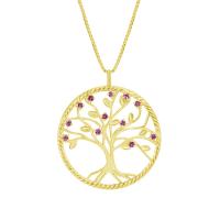 Strieborný rhodolitový náhrdelník v tvare stromu života Edric