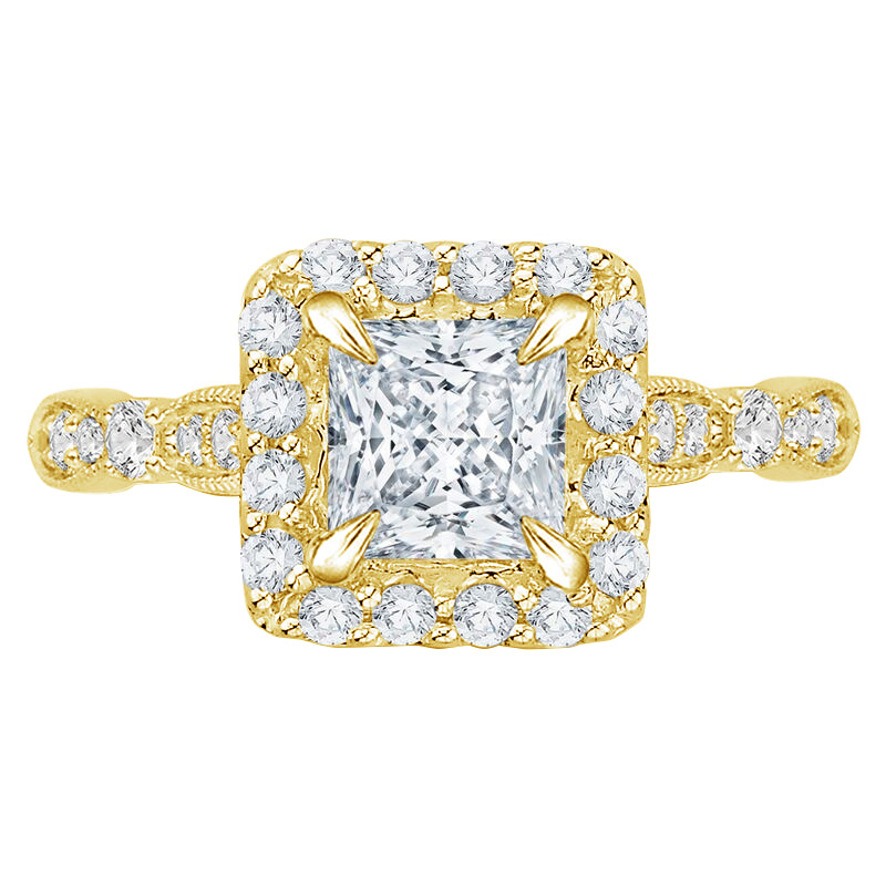 Zlatý zásnubný prsteň s diamantmi 74275