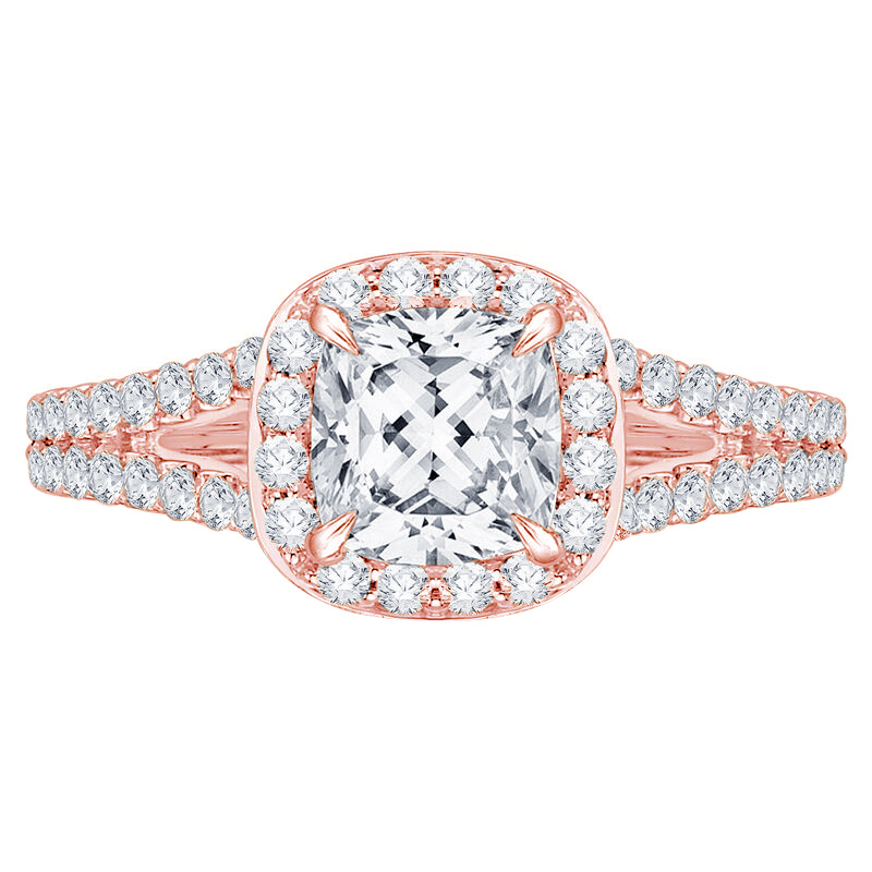 Zásnubný prsteň s diamantmi z ružového zlata 74585