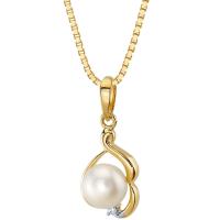 Zlatý náhrdelník s perlou a zirkónom Filips