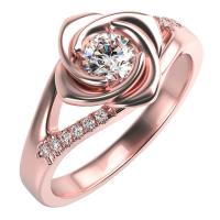 Zásnubný prsteň v tvare ruže s lab-grown diamantmi Luwe