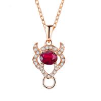 Rubínový náhrdelník v znamení Býka s diamantmi Taurus 