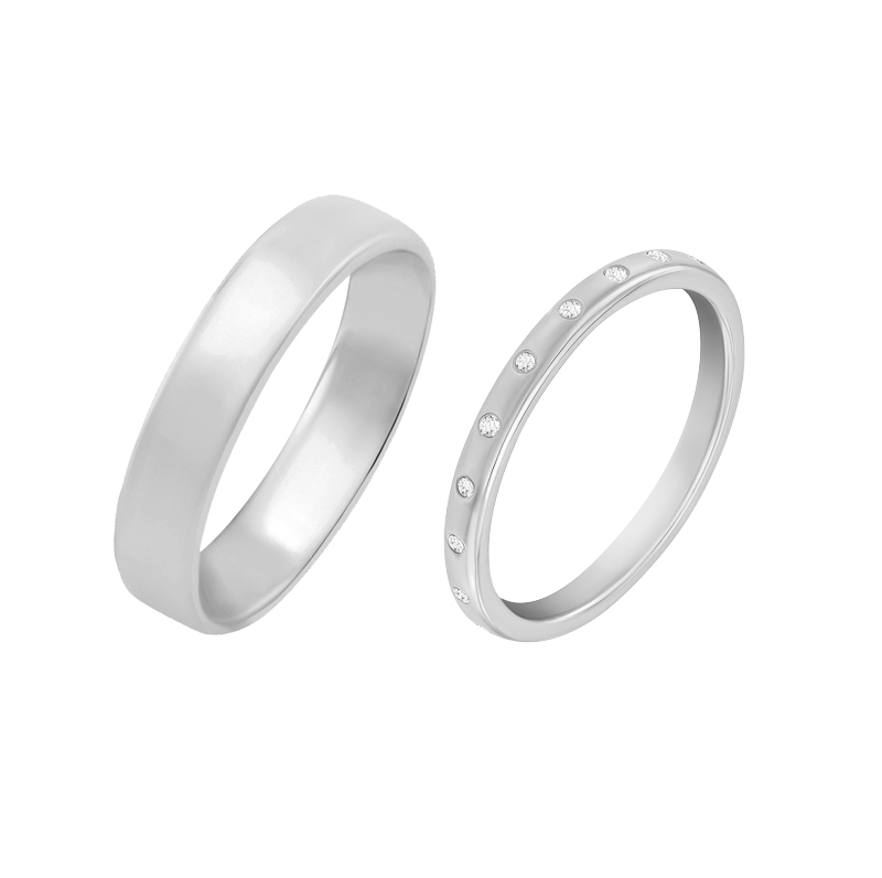 Svadobné prstene z platiny komfortného typu