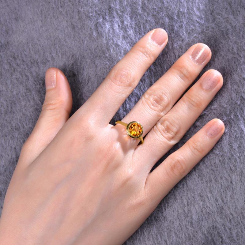 Zlatý citrínový prsteň 7695