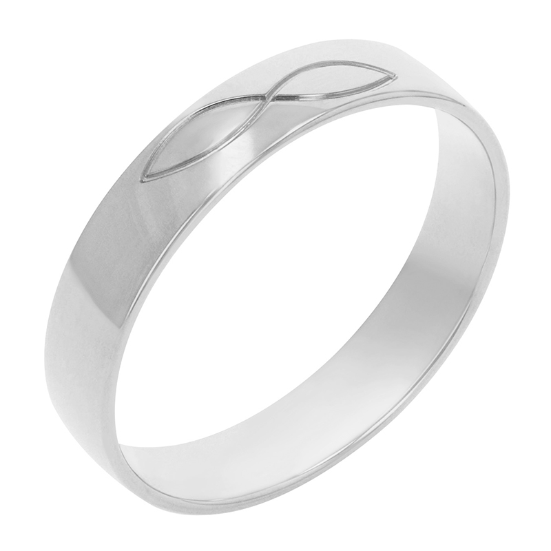 Pánský snubný prsteň z bieleho zlata 78615