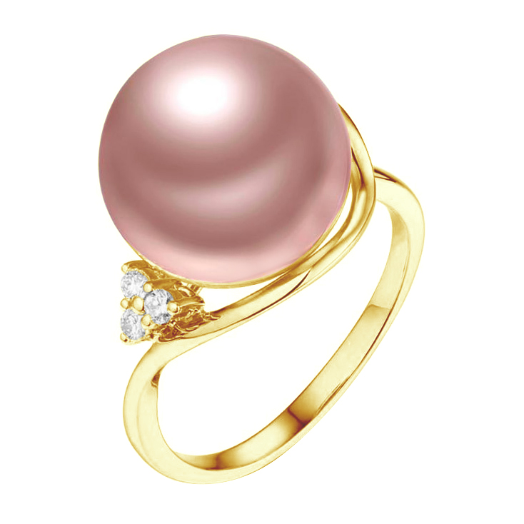 Zlatý prsteň s levandulovou perlou 78875