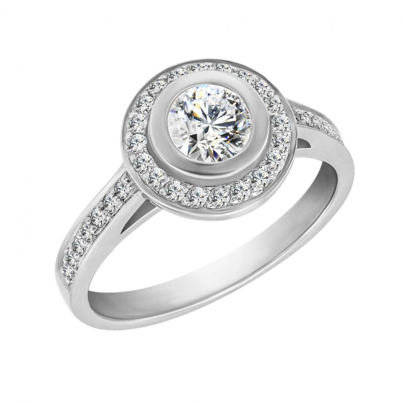 Platinový prsteň s diamantmi Elryne
