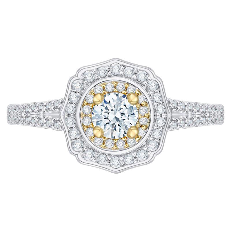 Zlatý zásnubný prsteň s diamantmi 79385