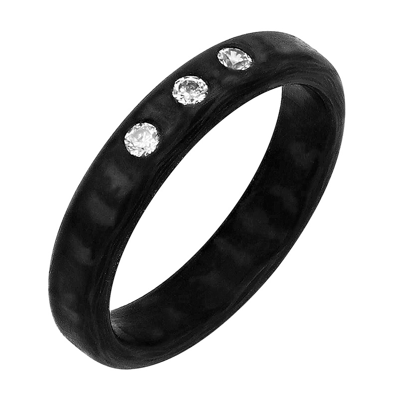 Snubné karbonové prstene s diamantmi Kelcey 80045