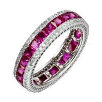 Eternity prsteň s princess rubínmi a diamantmi Jinora