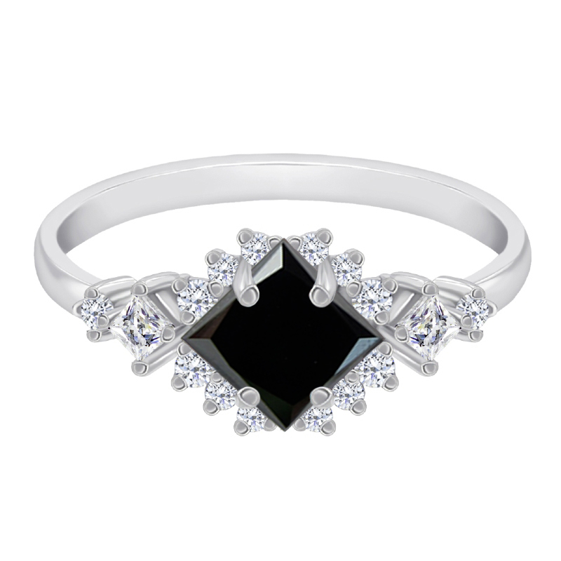 Zásnubný prsteň s čierným diamantom 82155