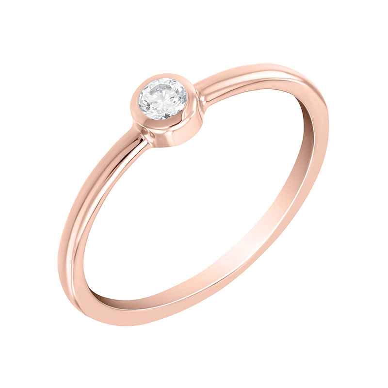 Minimalistický prsteň z ružového zlata 83205