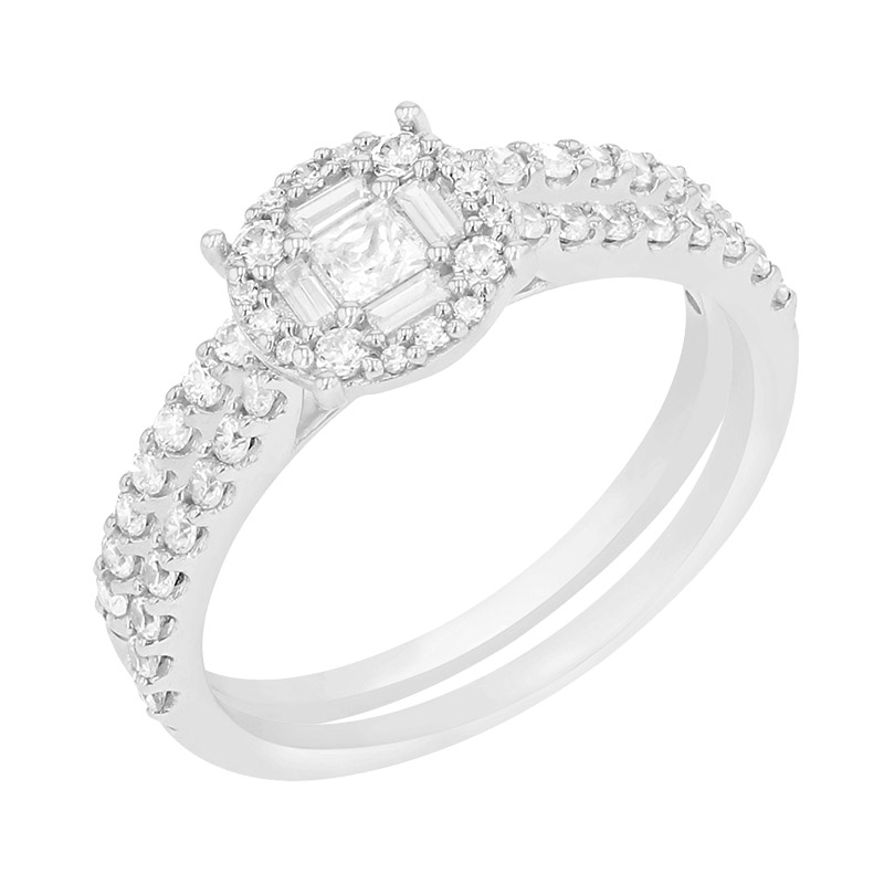 Luxusný set prstenov s trblietavými diamantmi zo zlata