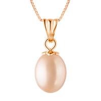 Pozlatený náhrdelník s broskvovou perlou Eunika