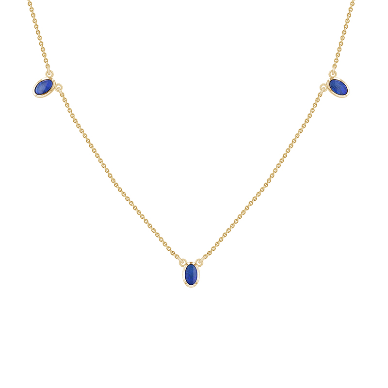 Zlatý náhrdelník s modrými opálmi 90185