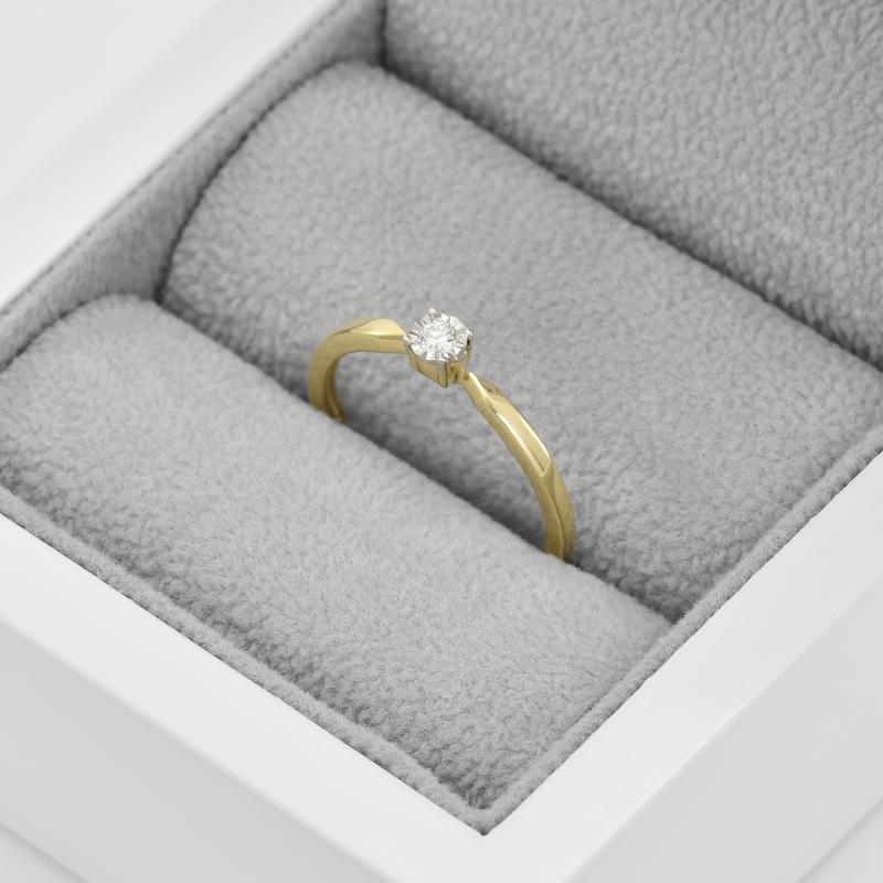 Prsteň s diamantom zo žltého zlata 90995