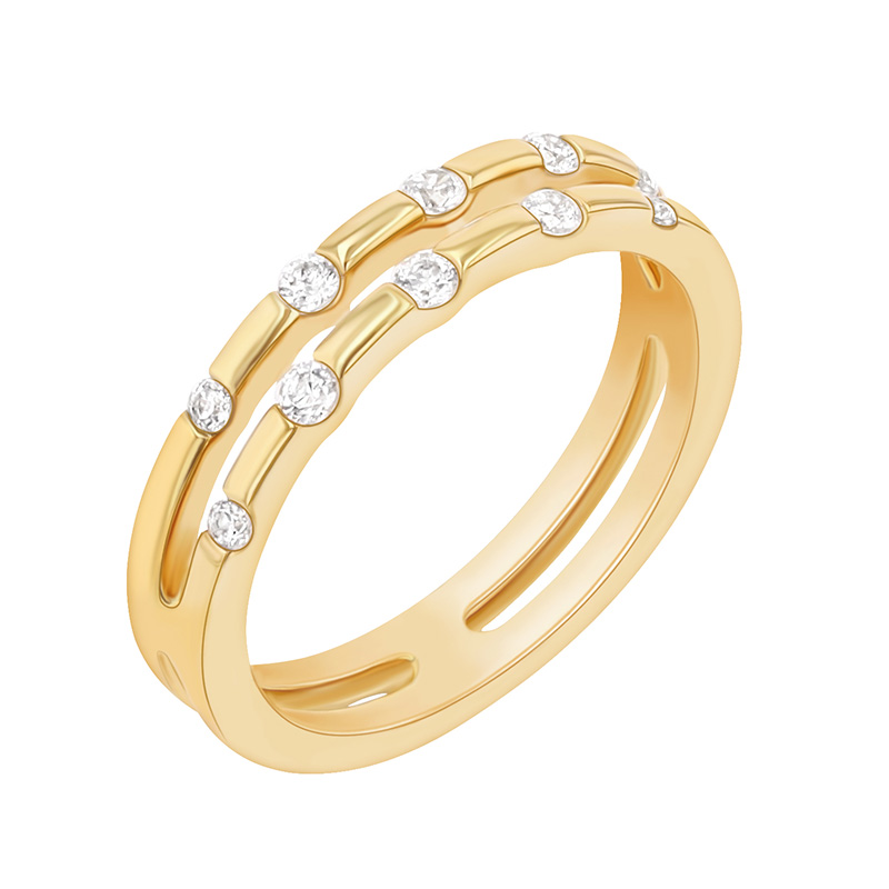 Elegantný diamantový prsteň zo žltého zlata