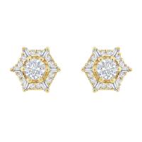Náušnice v tvare hexagón s diamantmi Carla
