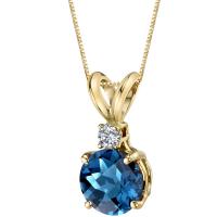Topásový zlatý náhrdelník s diamantom Famia