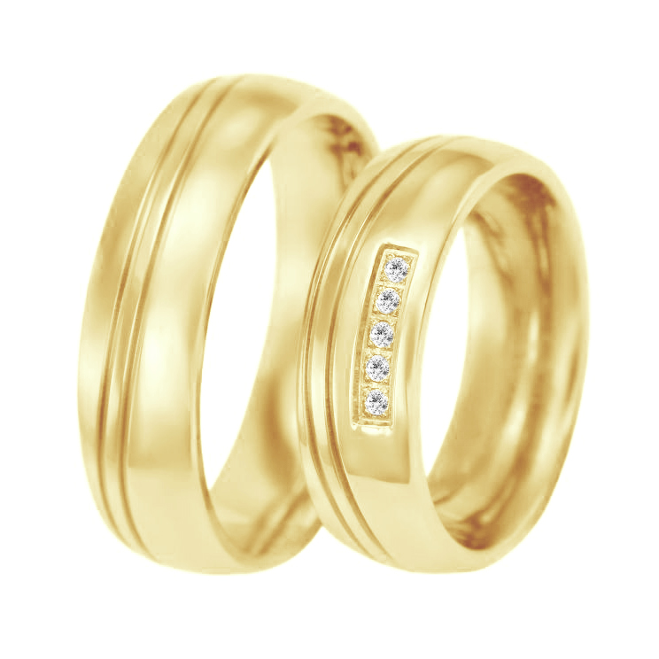 Zlaté svadobné prstene s diamantmi