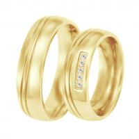 Zlaté svadobné prstene s diamantmi Rela