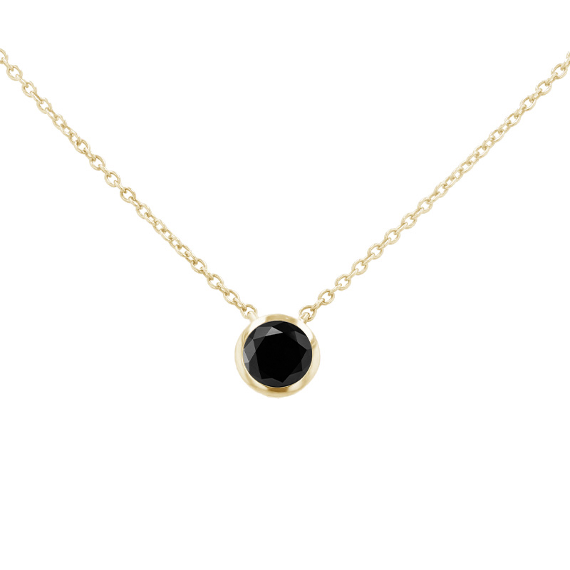 Zlatý náhrdelník s čiernym diamantom Hadley 97925