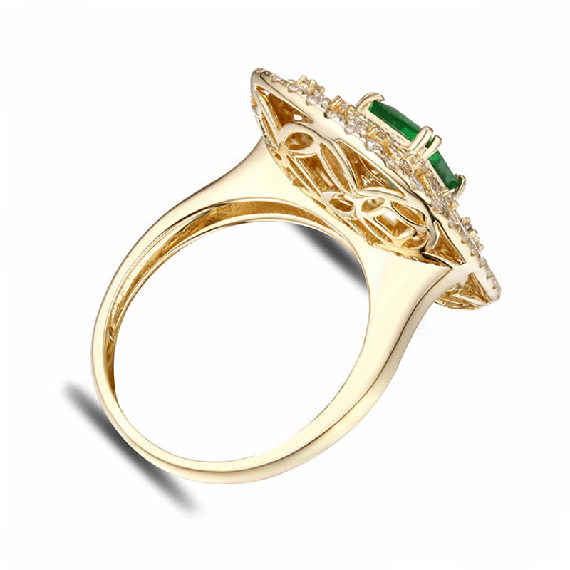 Kolumbijský smaragd v zlatom prsteni s diamantmi Smaria 9875