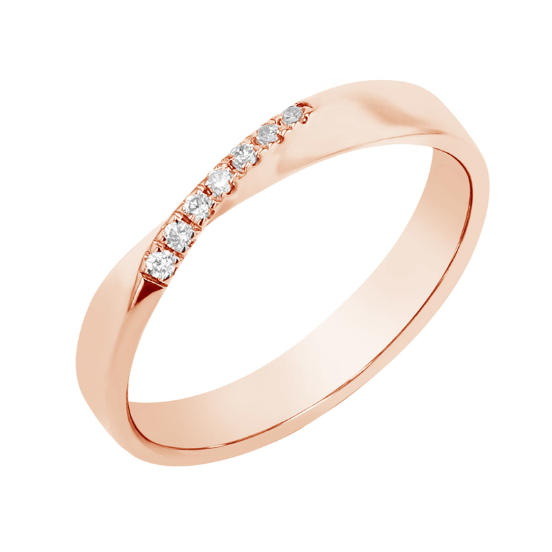 Zlaté prepletené svadobné obrúčky s diamantmi Rexanne 98815