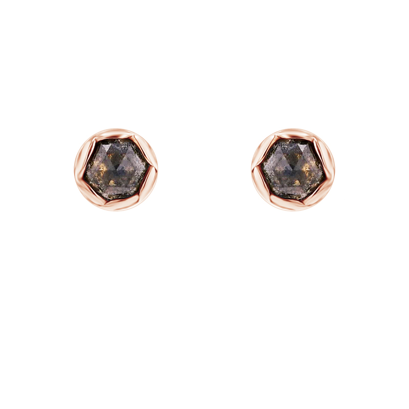 Minimalistické náušnice so salt and pepper diamantmi Reeve 99865