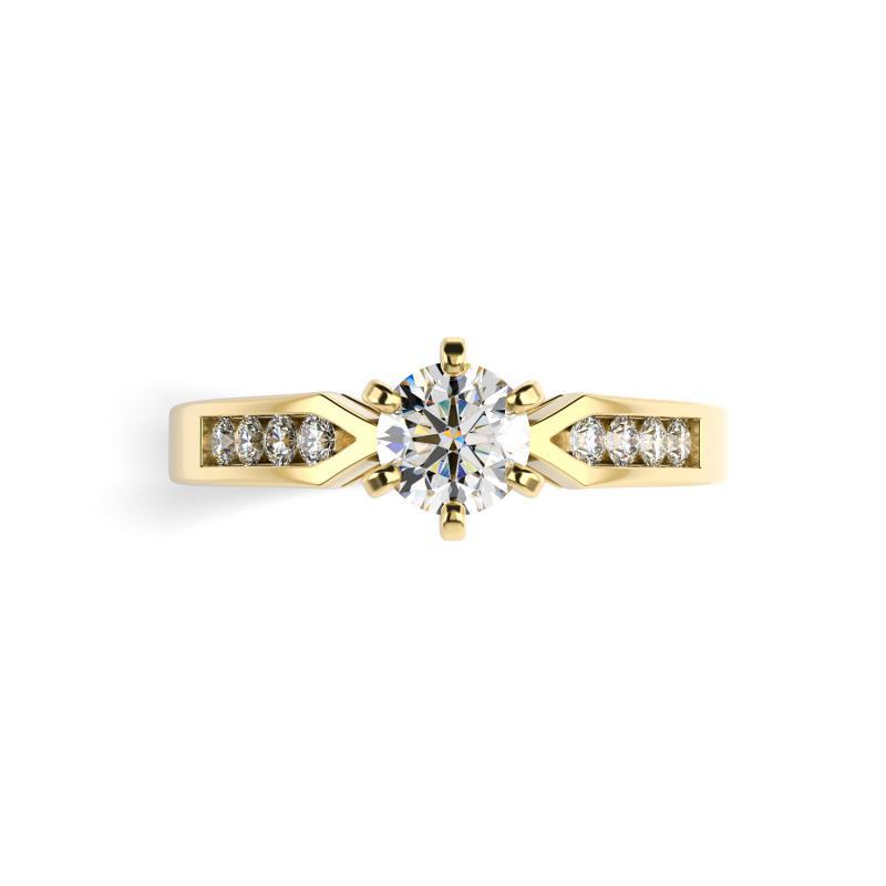 Zásnubný prsteň s moissanitom a diamantmi Cletia 100226