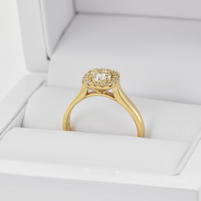 Zásnubný prsteň v halo štýle s moissanitom a lab-grown diamantmi Liare 100546