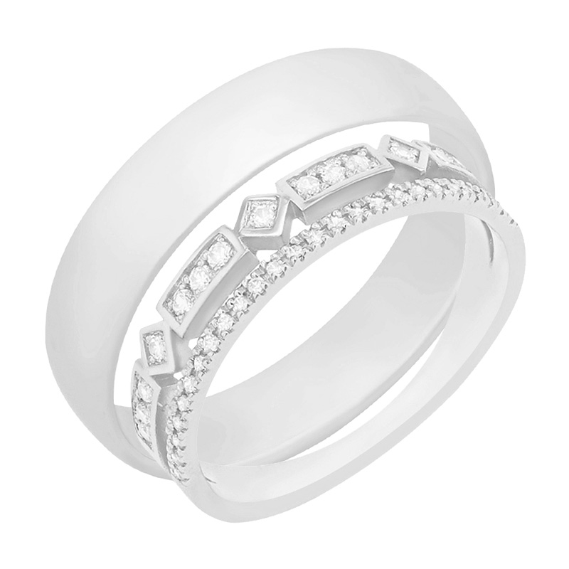 Dámsky prsteň s lab-grown diamantmi a pánsky plochý prsteň Payton 102196
