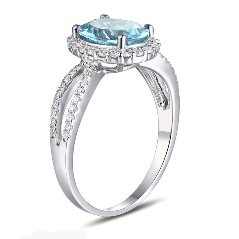 Zásnubný prsteň s akvamarínom Azure 10336