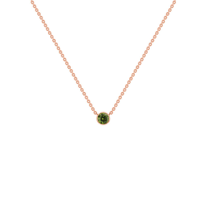 Strieborný minimalistický náhrdelník so zeleným diamantom Vieny 103676