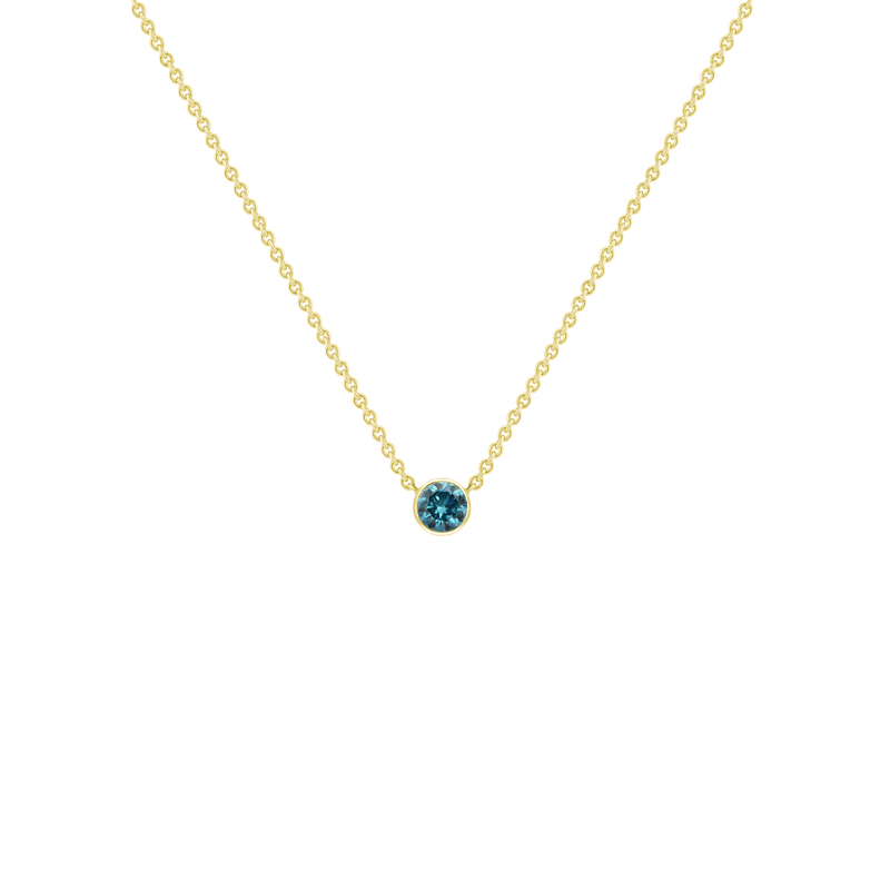 Strieborný minimalistický náhrdelník s modrým diamantom Vieny 103686