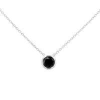 Strieborný náhrdelník s čiernym diamantom Hopper