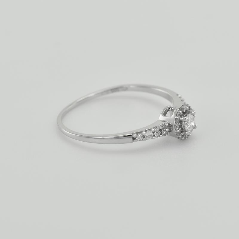 Strieborný halo prsteň s lab-grown diamantmi Ranveer 104506