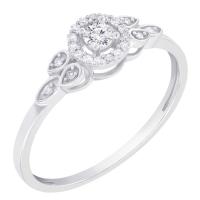 Strieborný halo prsteň s lab-grown diamantmi Connah