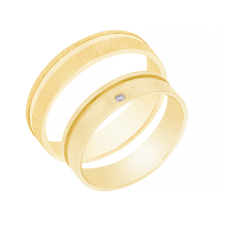 Zlaté svadobné obrúčky s diamantom Lerly 105546
