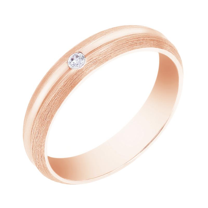 Zlaté svadobné prstene s diamantom Luri 105556