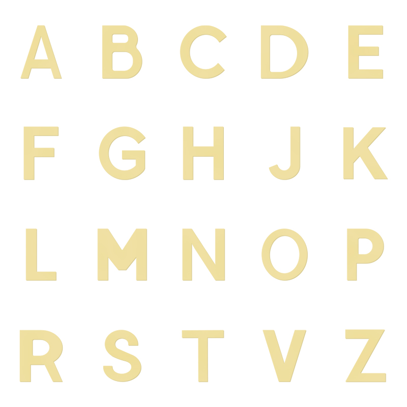 Zlatá náušnica s písmenom Alphabet 108576