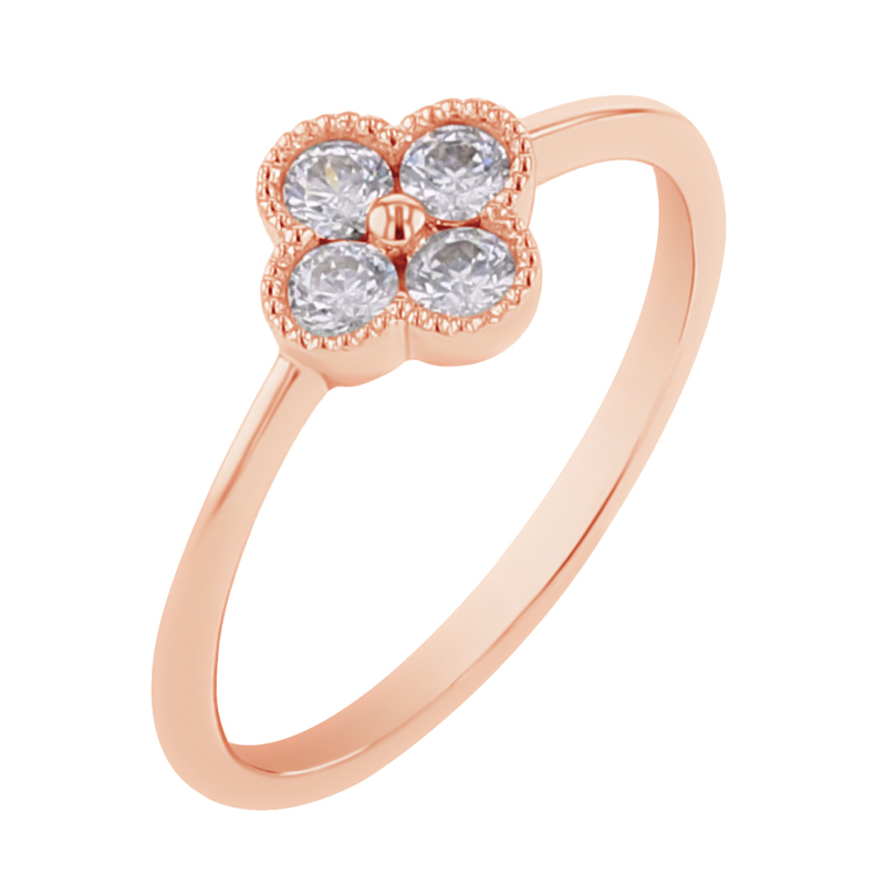 Prsteň s diamantmi v tvare kvetu Shawn 110476
