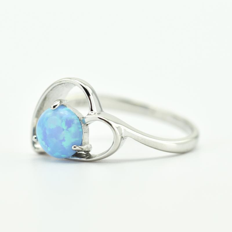 Prsteň s modrým opálom 11066