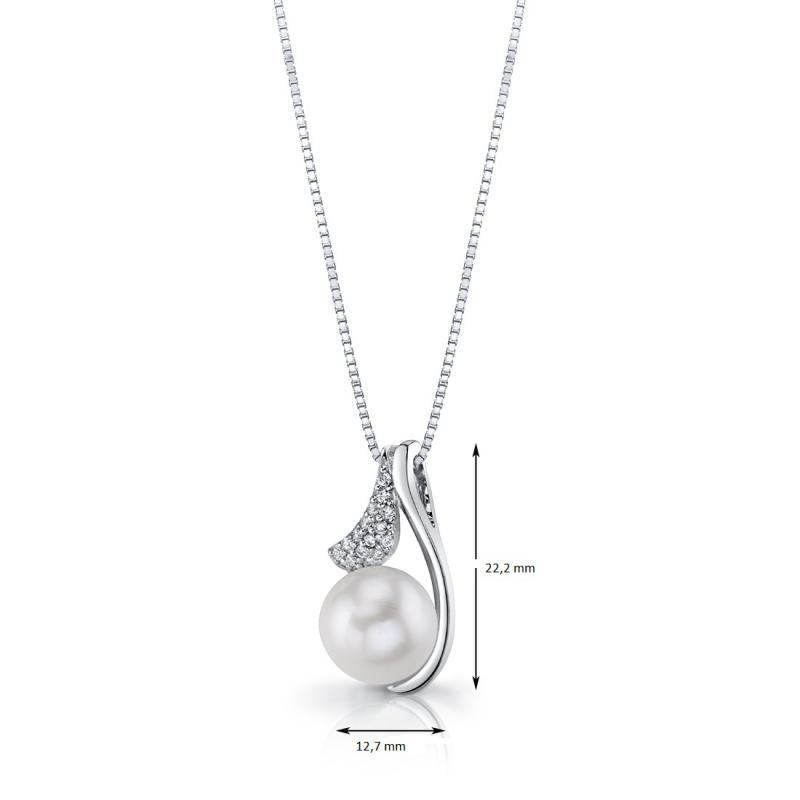 Strieborný náhrdelník s perlou Ralizen 11076