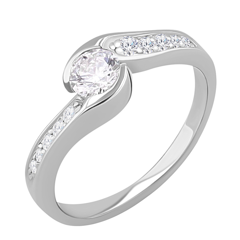 Elegantný zásnubný prsteň s lab-grown diamantmi Naia