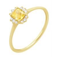 Halo prsteň s 0.32ct IGI certifikovaným žltým lab-grown diamantom Vicky