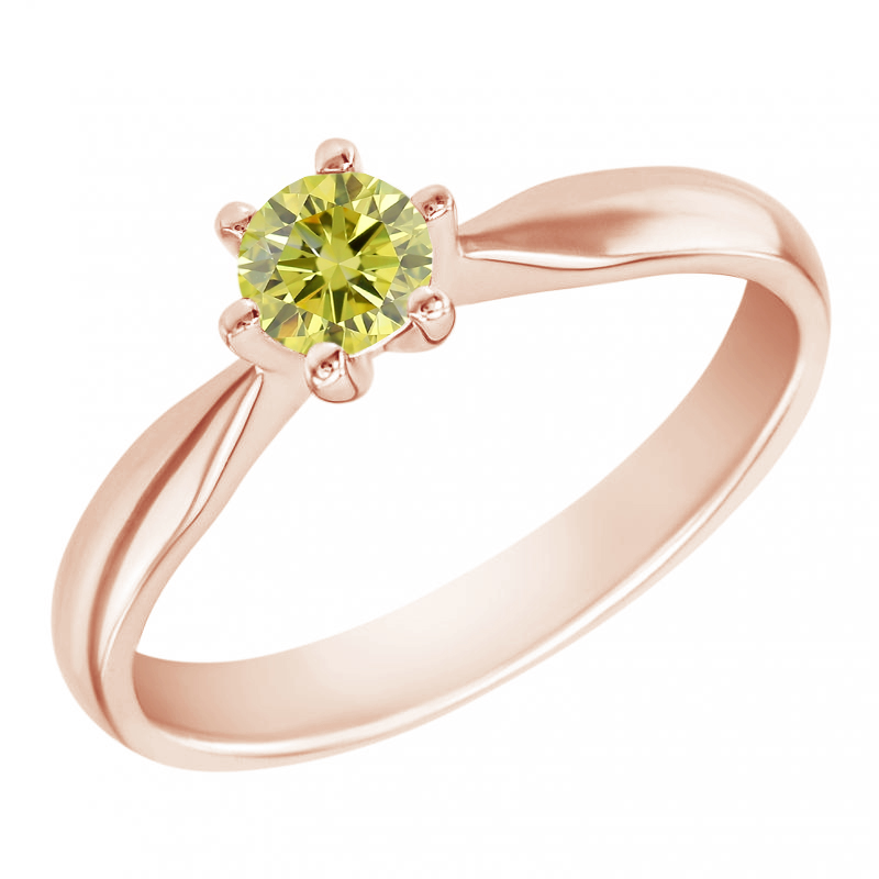 Zásnubný prsteň s certifikovaným fancy yellow lab-grown diamantom Isma