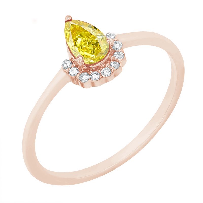 Zásnubný prsteň s certifikovaným fancy yellow lab-grown diamantom Dorean 114856