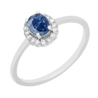 Zásnubný prsteň s certifikovaným fancy blue lab-grown diamantom Bose