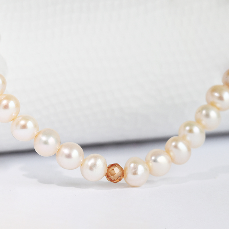 Strieborný perlový náramok so zirkónmi Sissy 115976